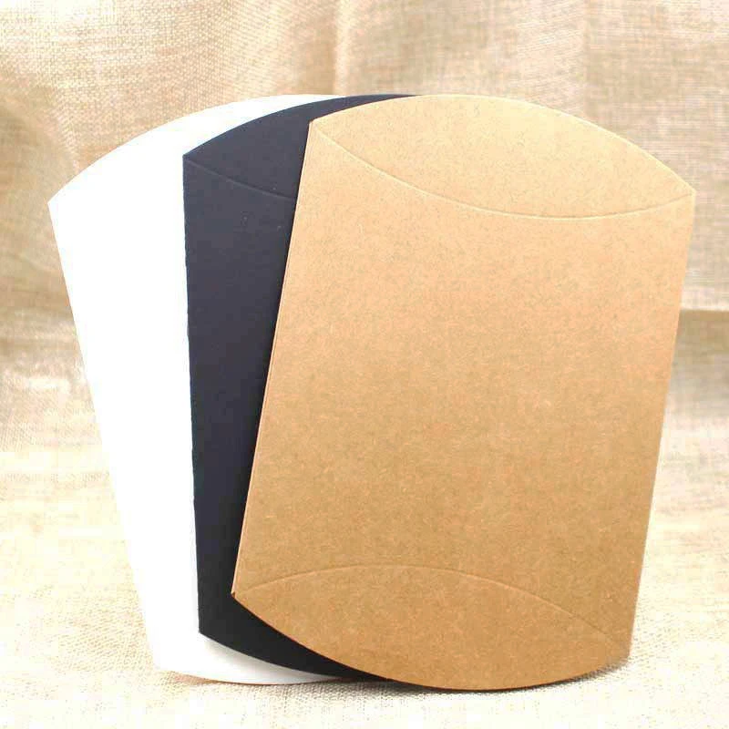 10 шт. коробка для конфет в форме подушки крафт-бумага подарочная свадебных