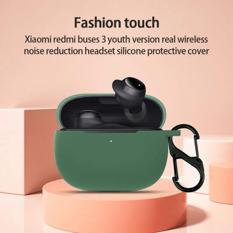 

For Redmi Buds 3 Youth Edition Wireless Headphone Silicone Case Bluetooth Compatible Headphone Case Anti-fall Direct Sales
