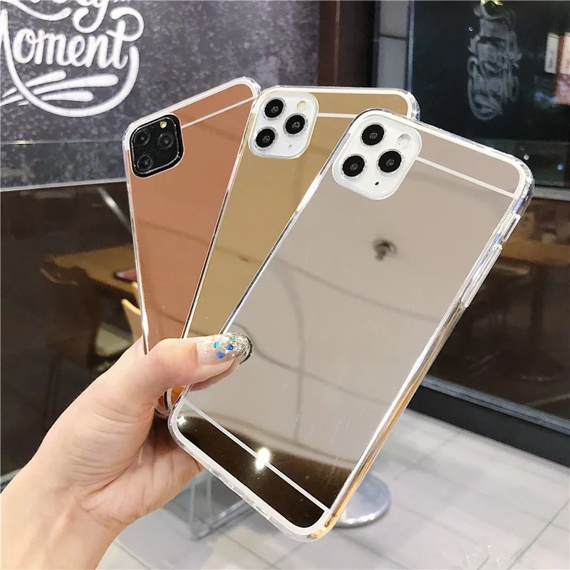 Чехол для Apple iPhone 11 Pro Max роскошный золотой зеркальный мягкий чехол 12 pro 6 6S 7 8 Plus XR X XS