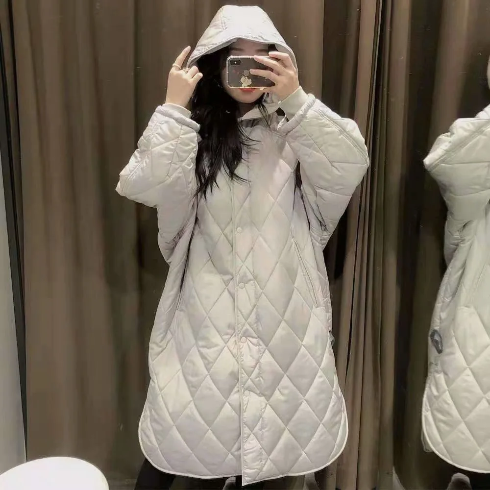 

design women long cotton jacket Hooded Coats Long Sleeve Female Outerwear Chic Overcoat Casual winter High quality