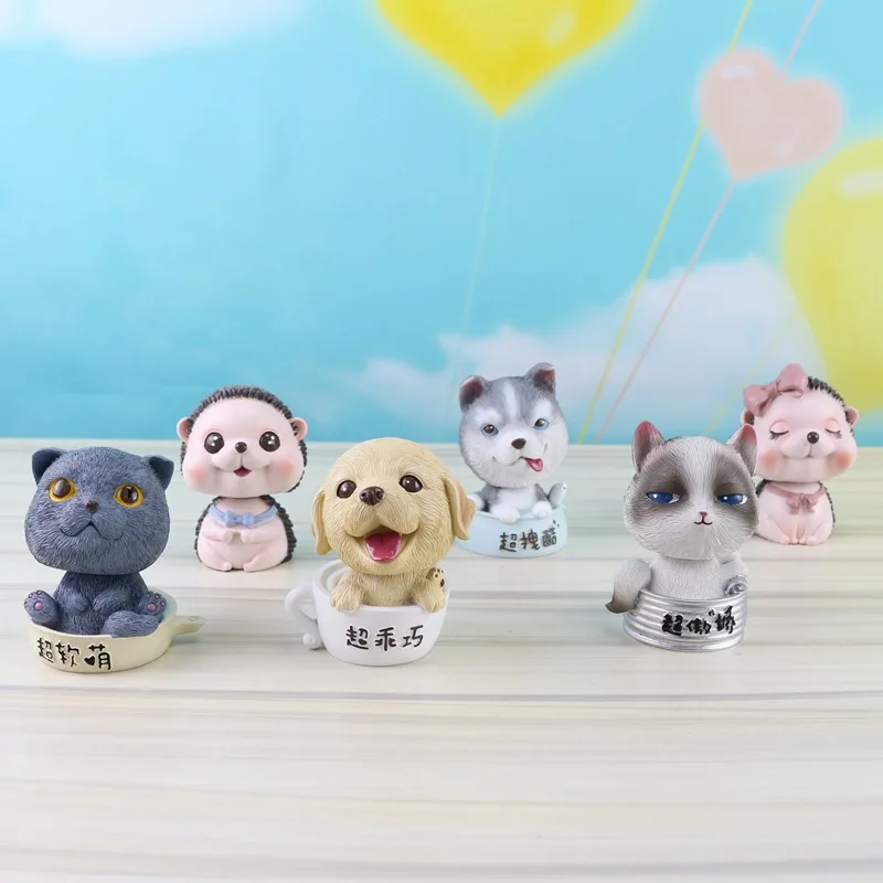 Украшение для автомобиля креативные милые куклы с виброголовкой украшения