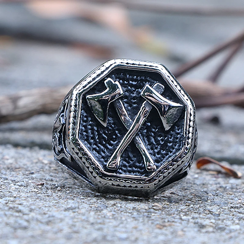 Готический славянские топор Perun байкерские мужские кольца из нержавеющей стали