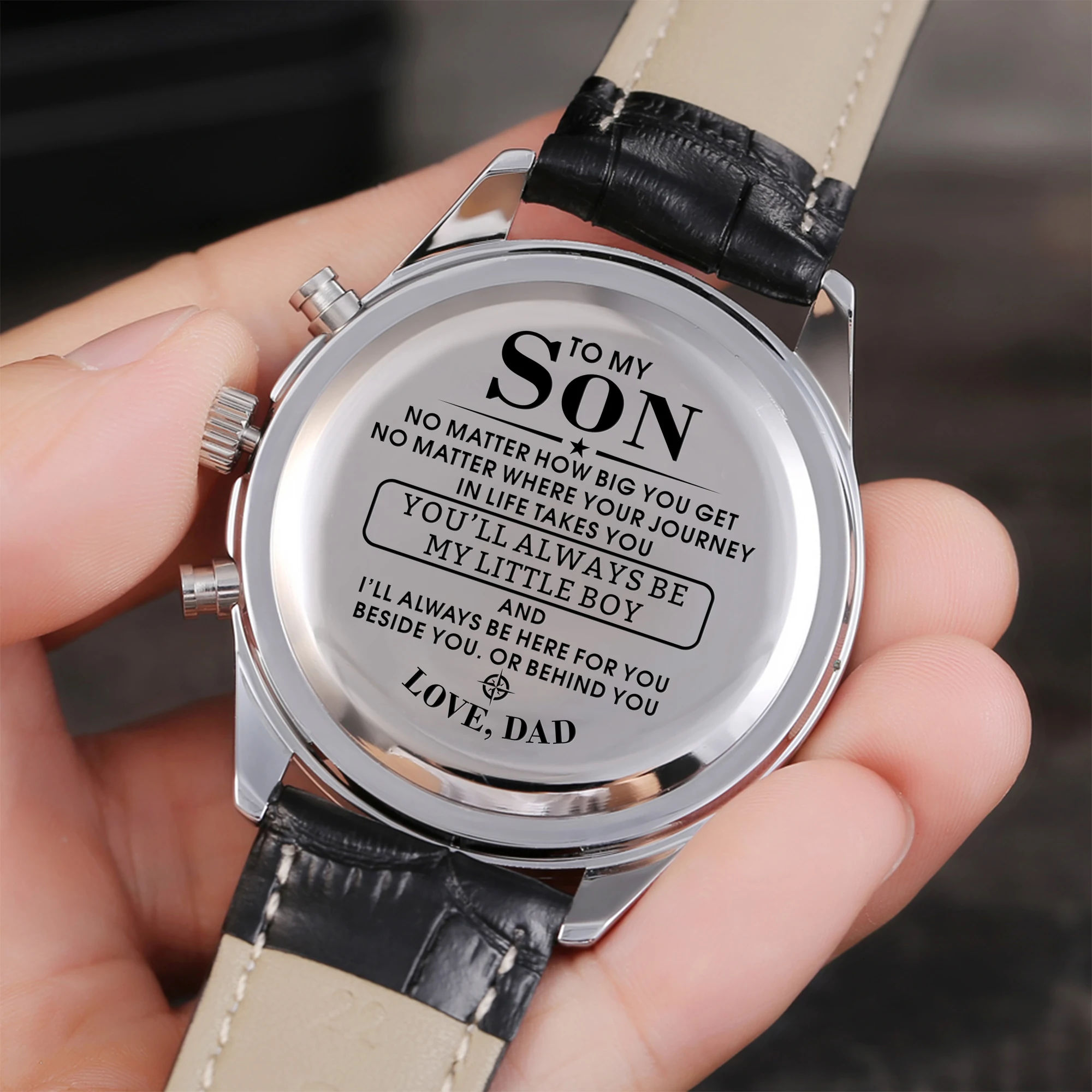 

Dad To My Son-I Pray You'll Always Be Safe Enjoy The Ride And Never Forget I'm Always For You Engraved Watch Gifts