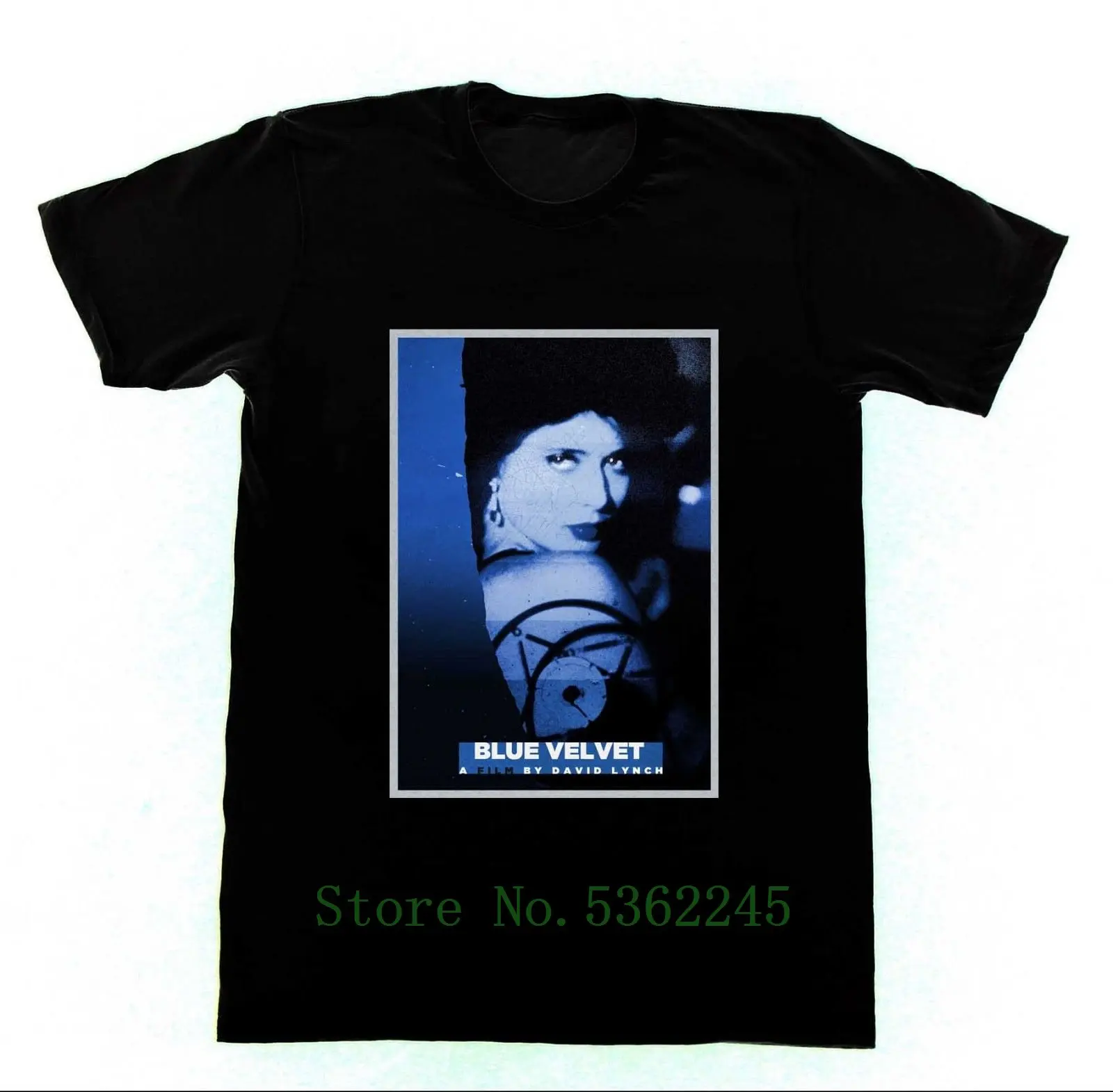 Синяя бархатная футболка Дэвида Линча летняя с коротким рукавом из 100% хлопка