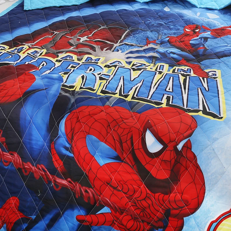 Тонкое стеганое одеяло с рисунком Человека-паука Летнее Детское декор для