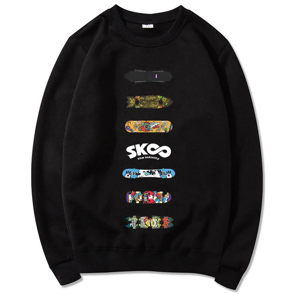 

Japanese Anime SK8 The Infinity Logo Print Sweatshirt Men Long Sleeve Sweatshirts Skateboard Manga Black Sportswear Kawaii Tops