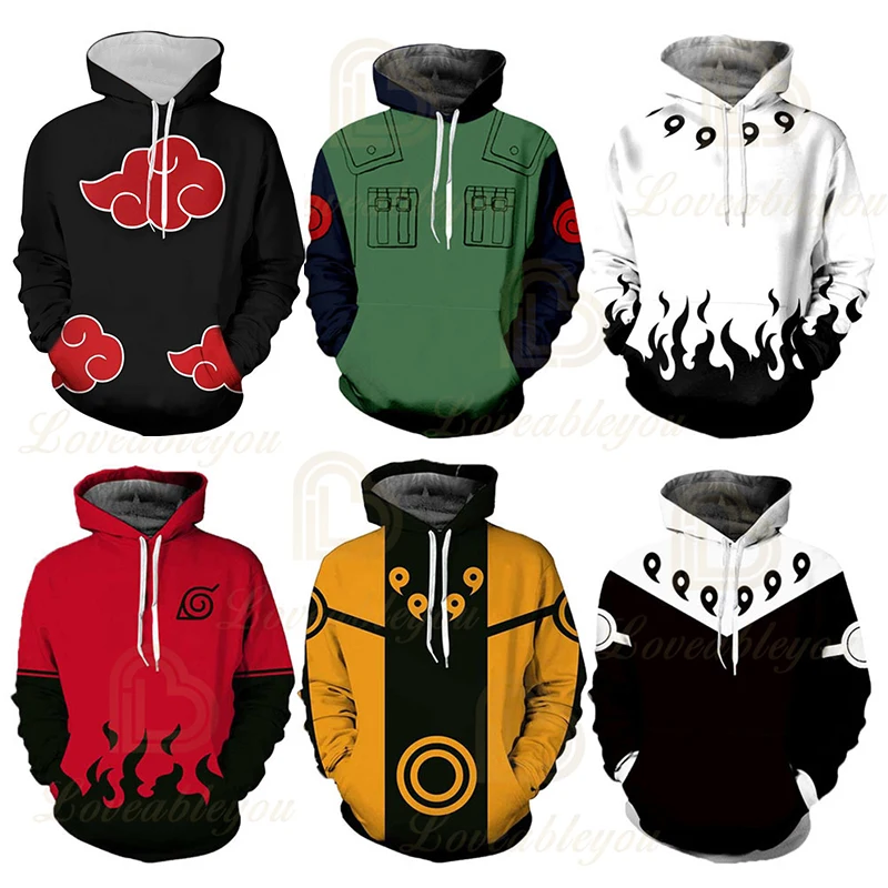 Детские толстовки с 3D принтом Аниме Наруто для мужчин и женщин Повседневная