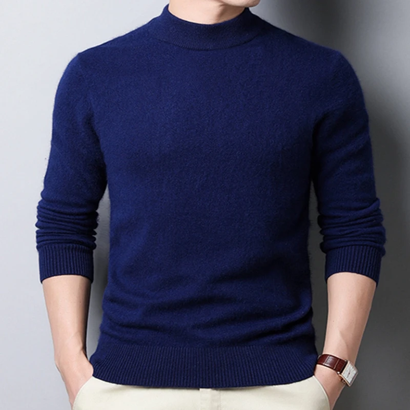 Осенне зимний вязаный свитер с воротником среднего возраста|Мужские парки| |