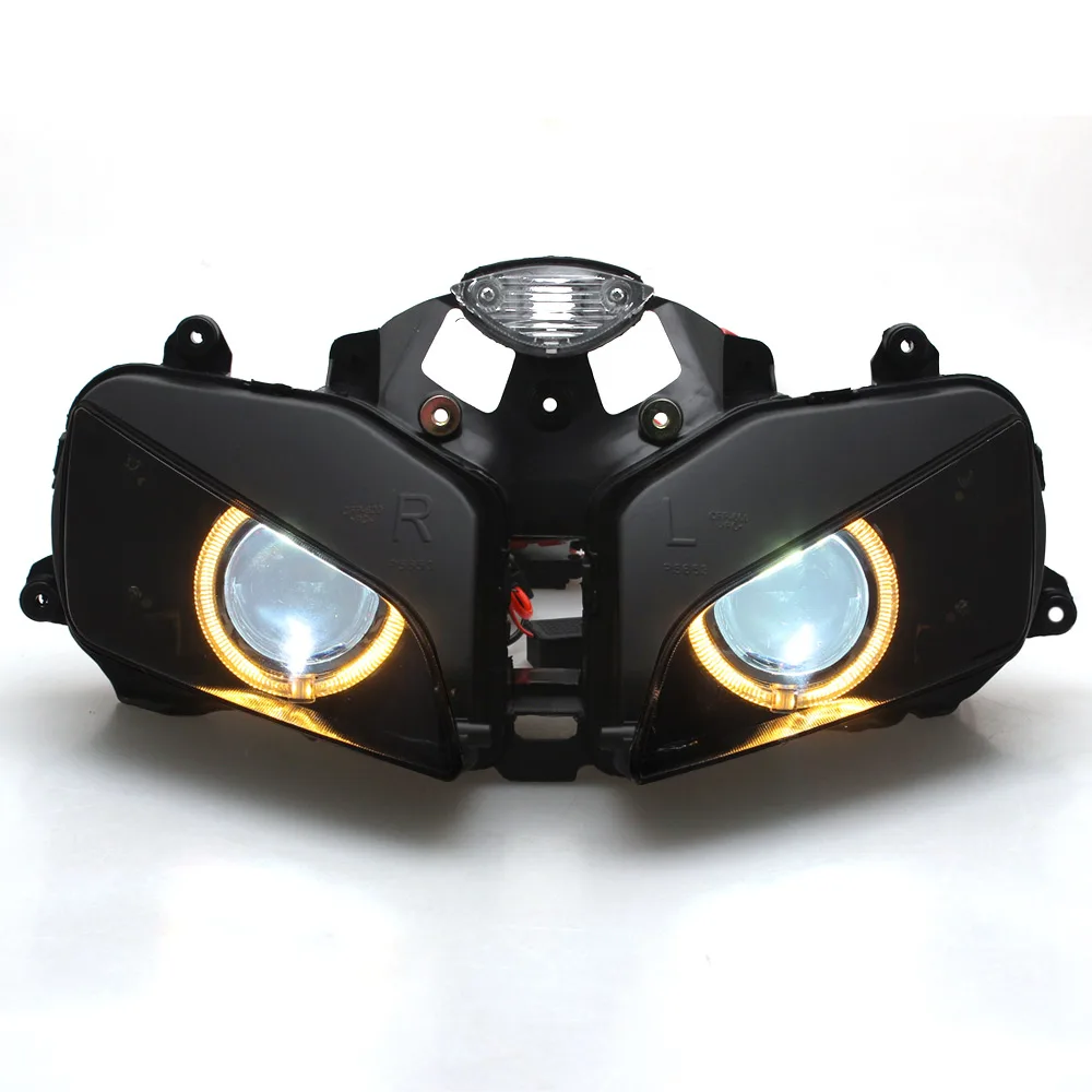 Пользовательские фары HID проектор преобразования LED DRL желтый ангельские глазки в