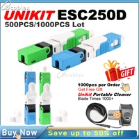 unikit esc250d sc apc upc ftth single mode fiber optic fast connector field assembly esc250 optical quick connector free gift