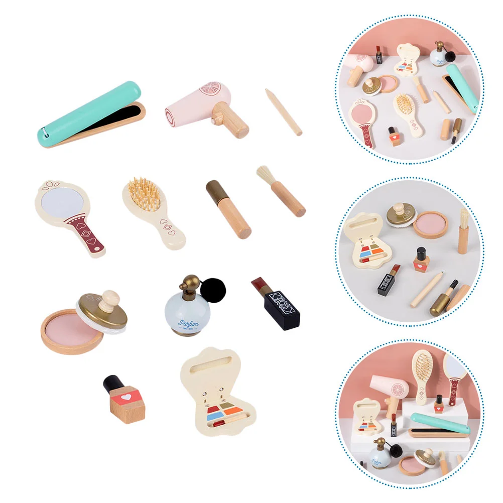 

1 Set Simulation Make Wooden Role Play Pretend Make Set Cosmetics