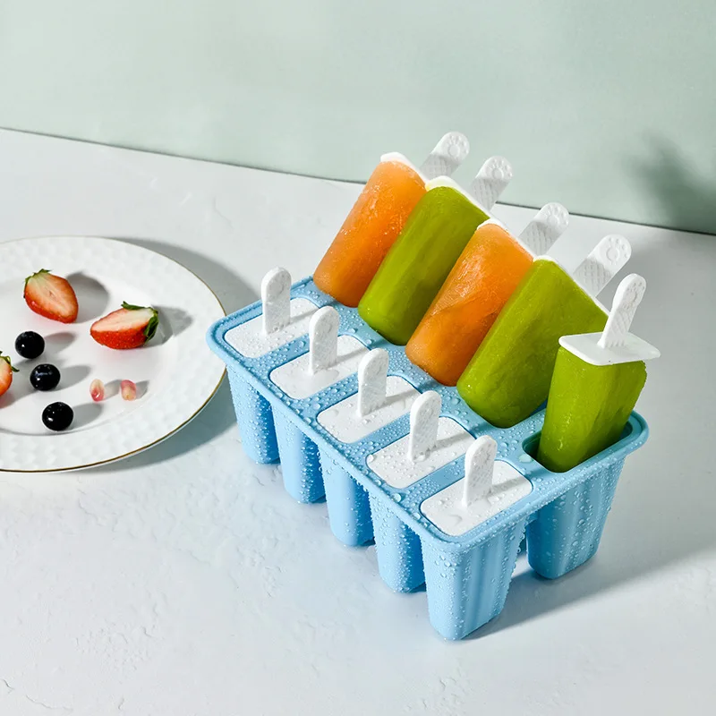 

Food Safe Silicone Ice Cream Molds 6 Cell Frozen Ice Cube Molds Popsicle Maker DIY Homemade Freezer Lolly Mould With Free Sticks