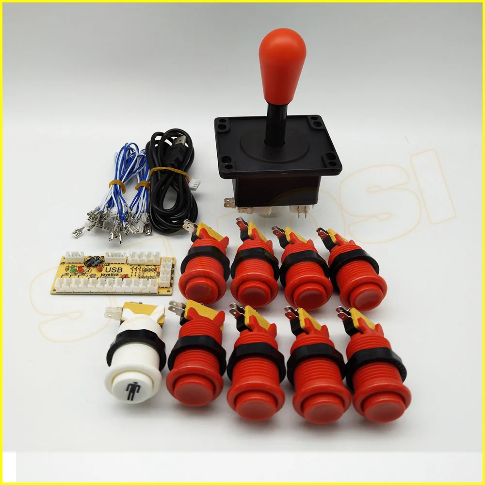 Нулевая задержка USB энкодер DIY Kit американский стиль аркадный джойстик кнопка для аркадной игры машина Jamma Mame запчасти - Цвет: Kit 1