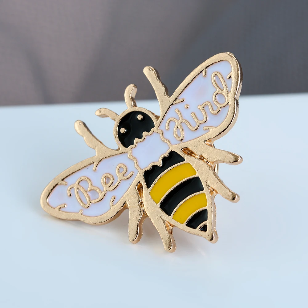 

Women Cute Cartoon Bee Kind Enamel Pin Brooch Animal Badge Honey Bee Lapel Pin Brooch Pins Party Fashion Jewelry Gifts