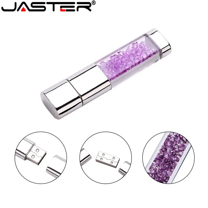 USB флеш накопитель JASTER rainbow со стразами 4 ГБ 8 16 32 подарок бесплатная доставка|USB