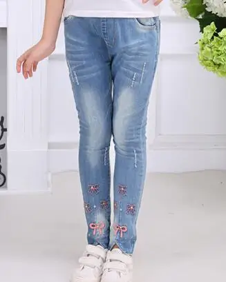 633 jeans Коллекция года, Весенняя детская одежда джинсы для девочек повседневные тонкие джинсы для маленьких девочек, джинсы для крупных девочек, длинные штаны - Цвет: 633 jeans