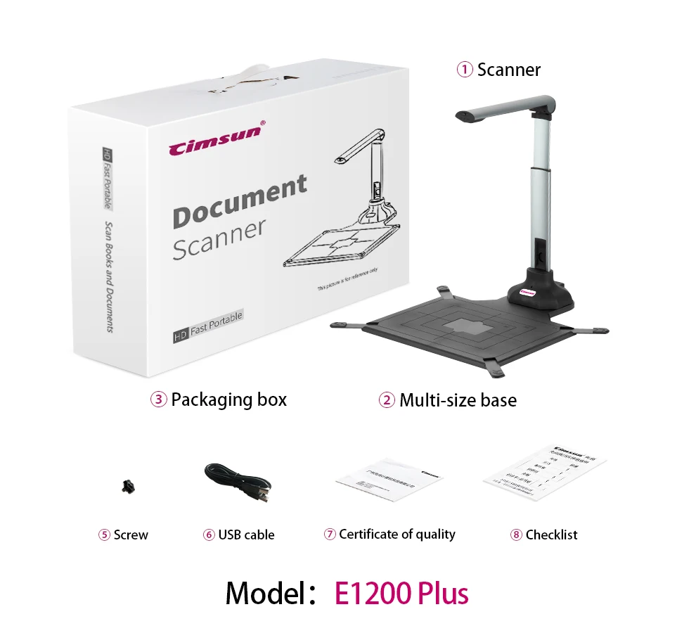 Новый книжный сканер E1200 Plus камера для документов 12 мегапикселей HD размер захвата