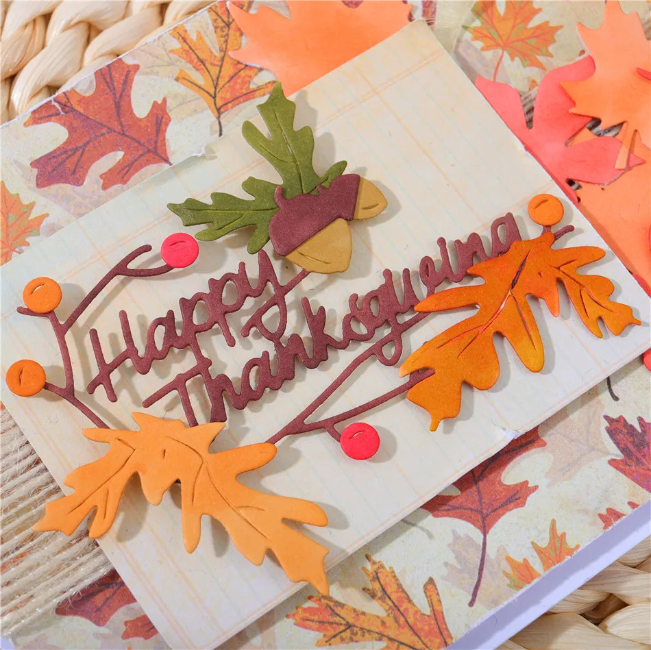 Металлические режущие штампы Kokorosa Happy Thank Word для рукоделия изготовление бумажных