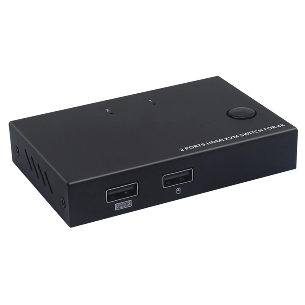 USB HDMI KVM переключатель контейнер под элемент питания 2 Порты 4K видео Дисплей
