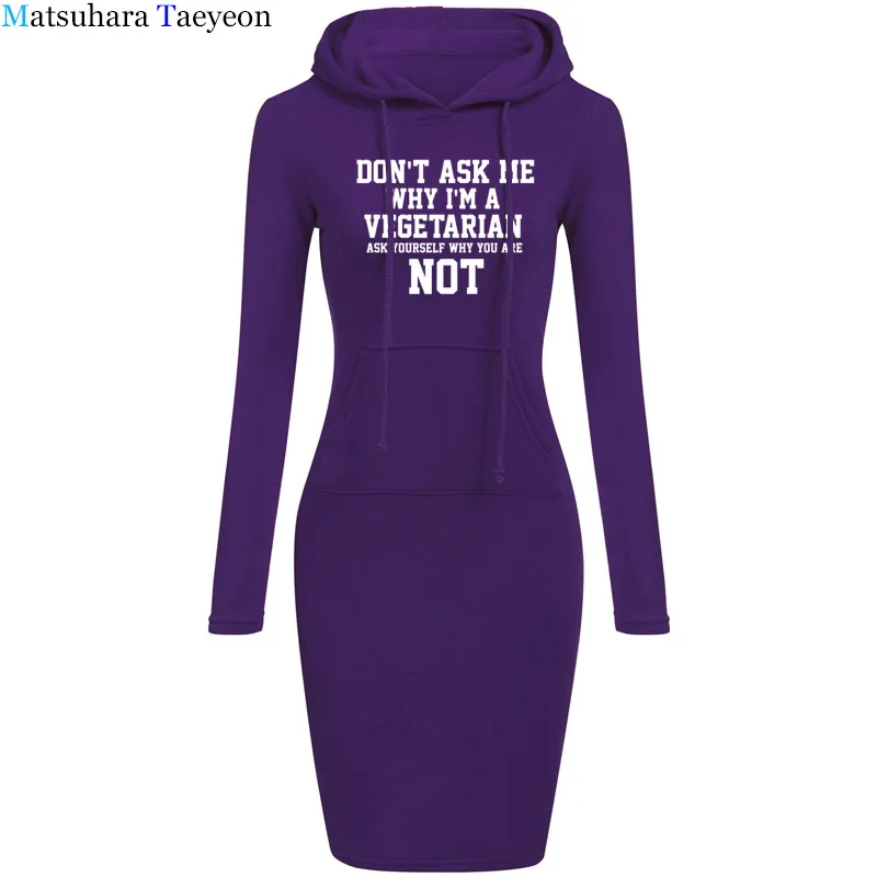 

Don't Ask Me Why I'm Vegetarian Dress Women hoodie Cotton Short Sleeve Vegan Women's Dresses Girl dress women Clothes