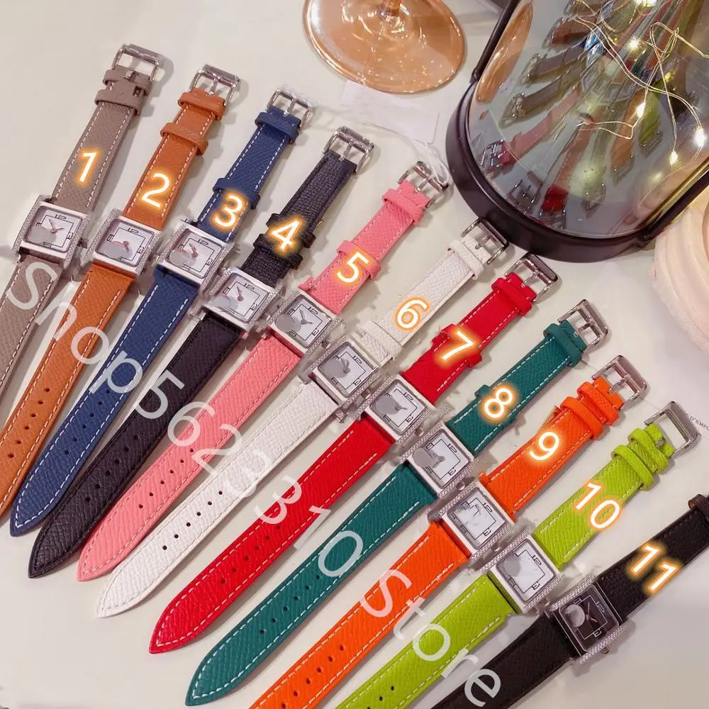 Классические часы ручной работы с кожаным ремешком женские эмалью кварцевые