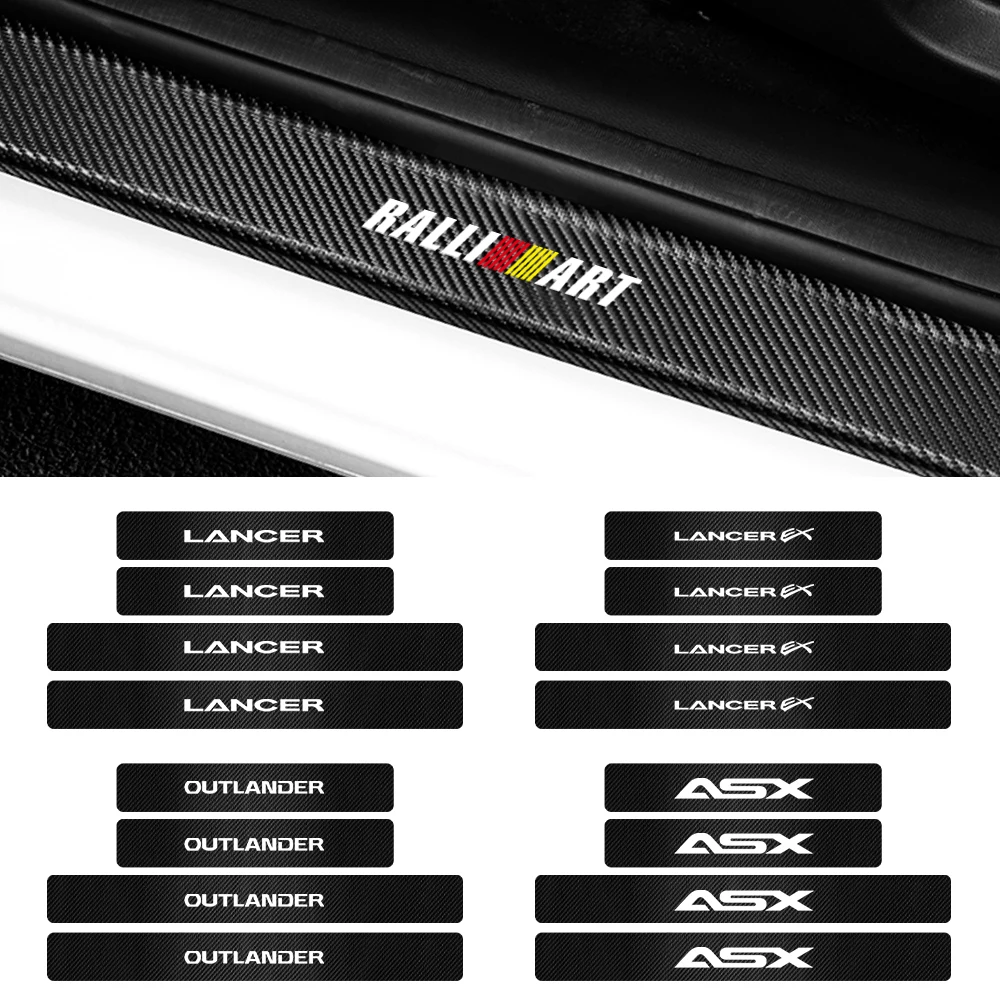 4 шт. защитные наклейки из углеродного волокна на порог автомобиля Mitsubishi ASX Lancer