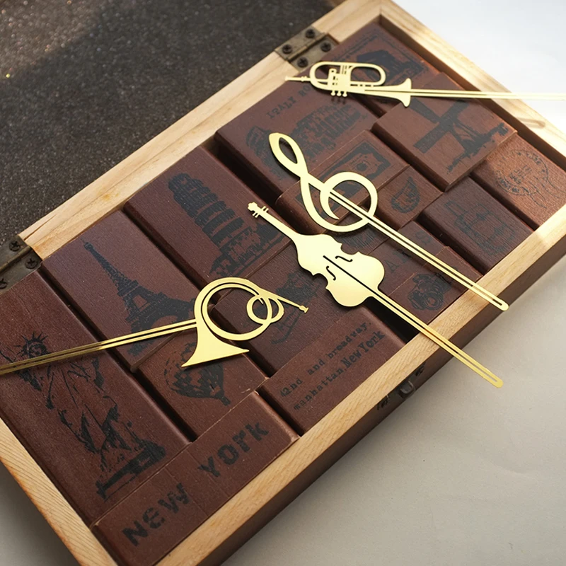 1 шт. креативные милые золотые музыкальные инструменты металлическая закладка