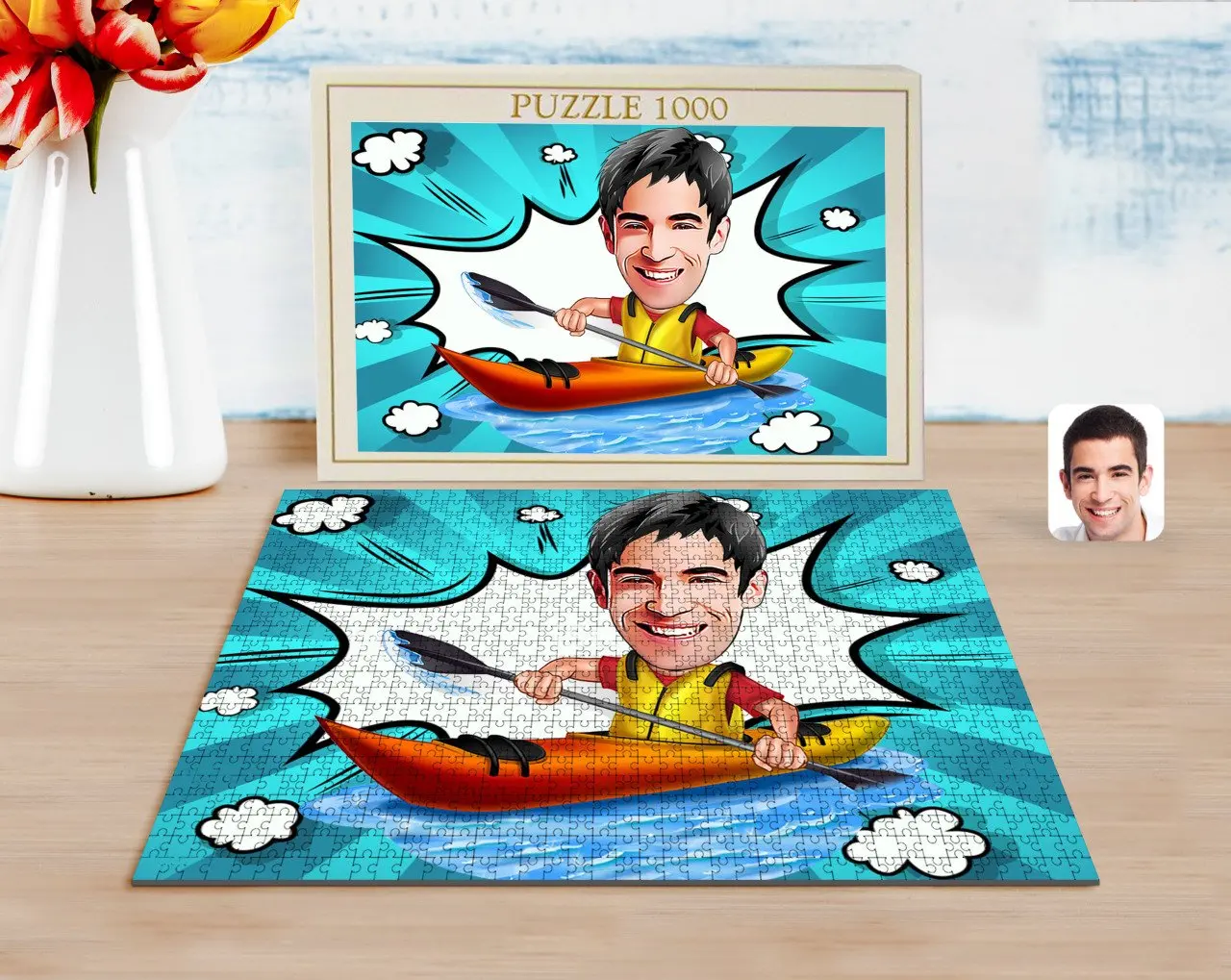 

Персонализированная Мужская лопатка карикатура 1000 шт. Профессиональный пазл-1