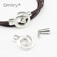 dmtry 5setlot antique silver bracelets end clasp hooks findings for jewelry round leather connectors making findings lc0117