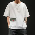 2020 Мужская футболка с короткими рукавами, Корейская версия, большой размер, свободная брендовая футболка с пятью рукавами, красивая Мужская футболка