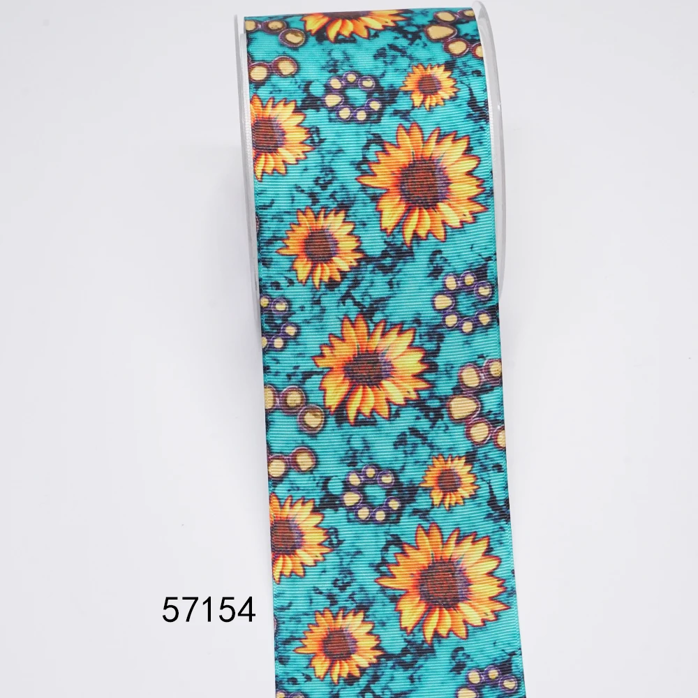 Товары для рукоделия Корсажная атласная лента с мультяшным цветочным принтом 50