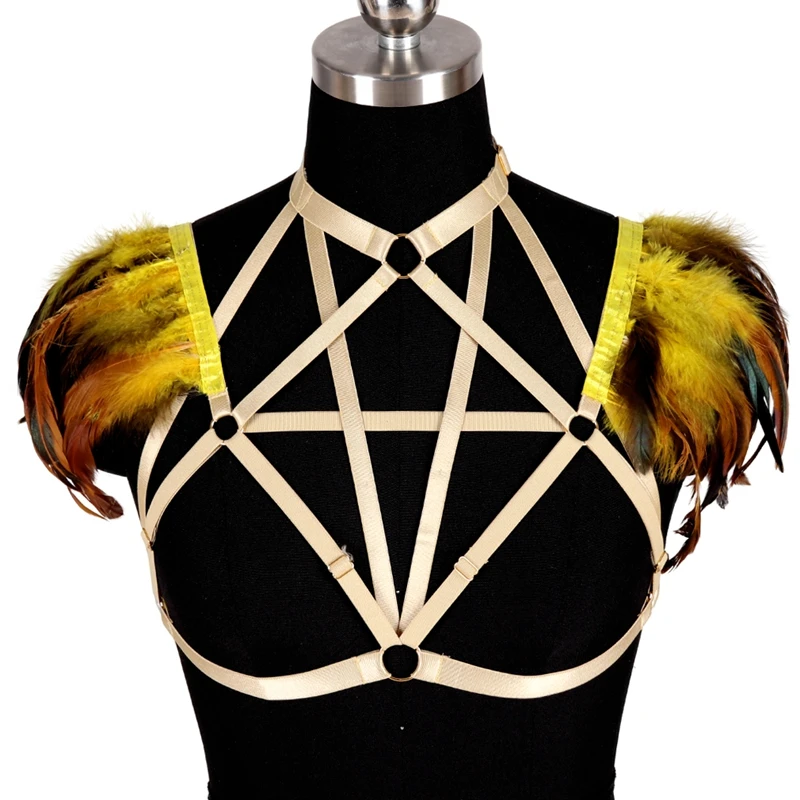 Клубная одежда Feather Rave готическое сексуальное нижнее белье женский бюстгальтер с