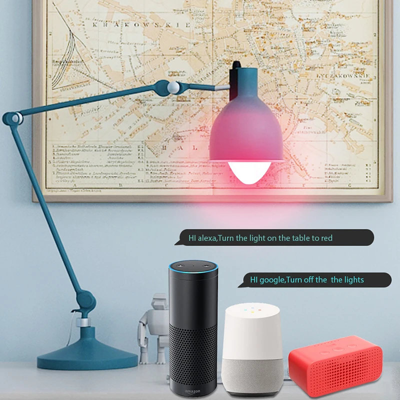 

5W 85V-265V WiFi Smart Bulb Remote Switch Dimming Color Energy Saving Voice Control Bulb Compatible With Alexa Google Home