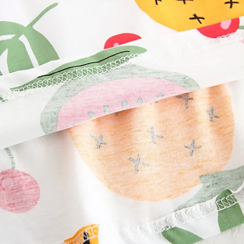 Осенние футболки для маленьких девочек детские с фруктовым принтом Короткие