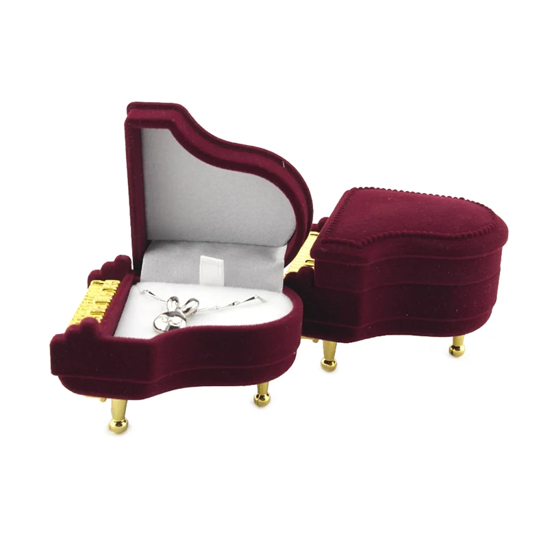 Горячая продажа пианино форма хранения Свадебная коробка для кольца сережек
