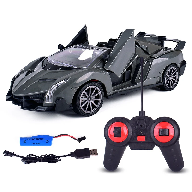 

1:18 RC Car Electric Remote Lights Drift Sports Vehicle One-key Open Door 27mhz Radio Remote Control Car Model Toy for Boy RC007