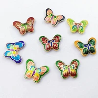 5pcs cloisonne enamel butterfly beads accessories necklace diy jewelry making supplies bracelet material jewellery findings