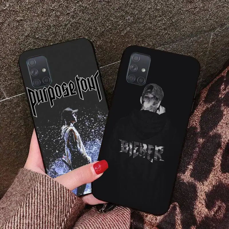 

YJZFDYRM Singer Justin Bieber black Phone Case Hull For Samsung Galaxy A01 A11 A31 A81 A10 A20 A30 A40 A50 A70 A80 A71 A91 A51