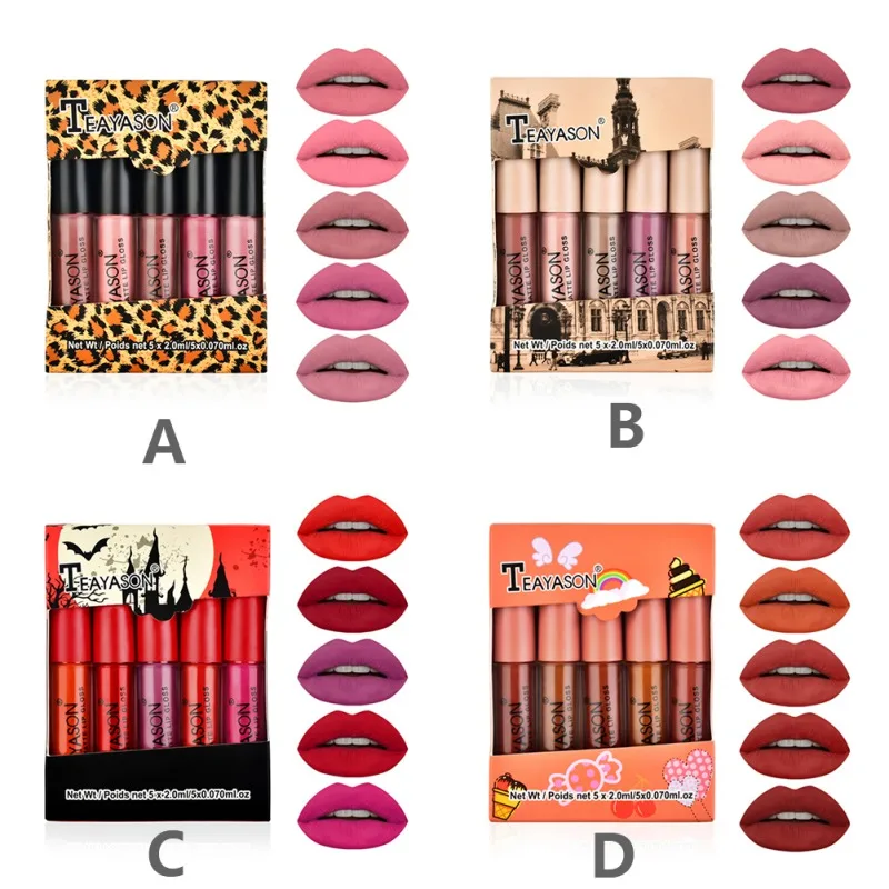 5 шт./компл. водостойкая губная помада сексуальная вампирская матовая бархатная