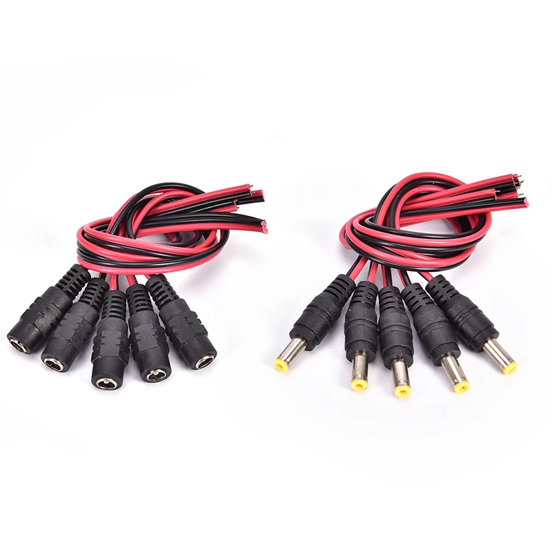 

5PCS 5.5x2.1mm MaleDC Power Socket Jack Plug Connector Cable 12V