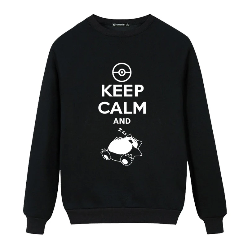 

2021 New Fashion Style and Carry on Snorlax Sleep on Anime Fleece Hoodies Sweatshirt Music Rock N Roll Band Harajuku Clothes