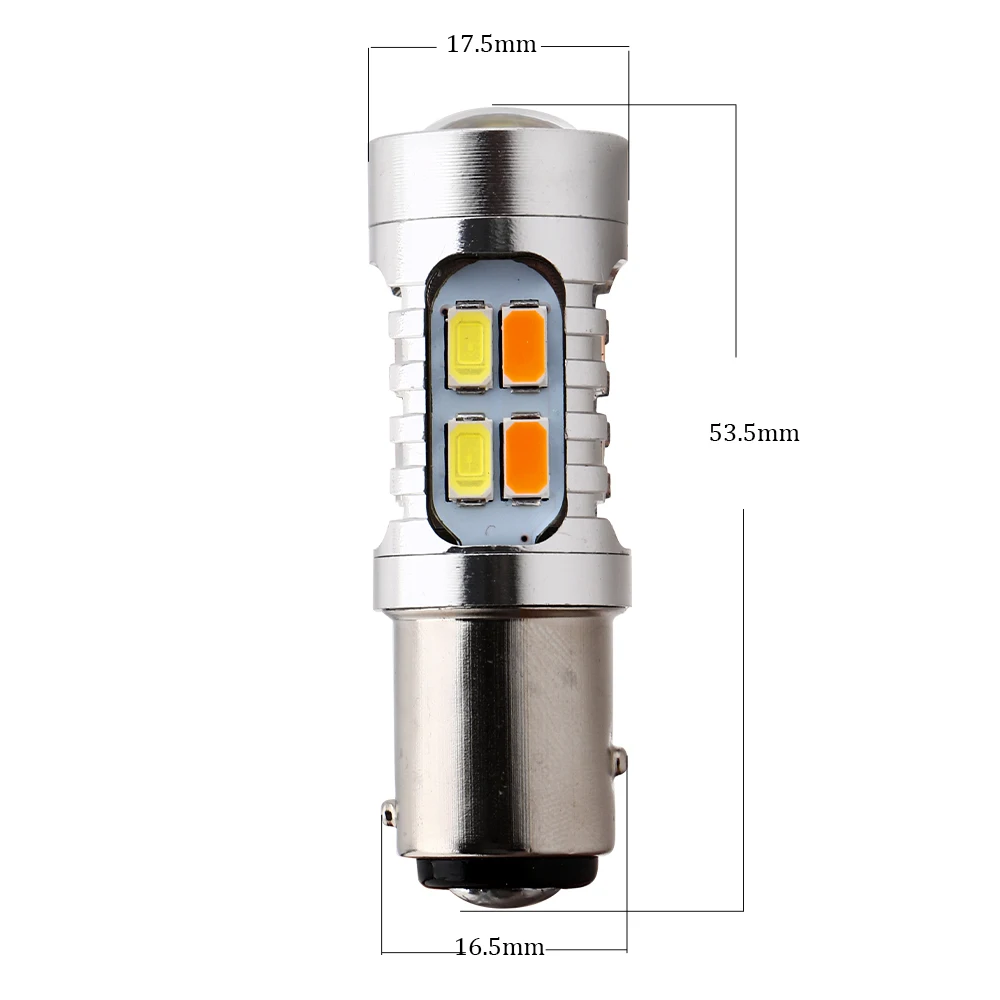 YM E-Bright 2 шт. 1157 P21/5 Вт BAY15D 5730 20 SMD Янтарный/Белый Переключатель Авто Светодиодный светильник 600лм сигнал поворота 12 в двойной цвет