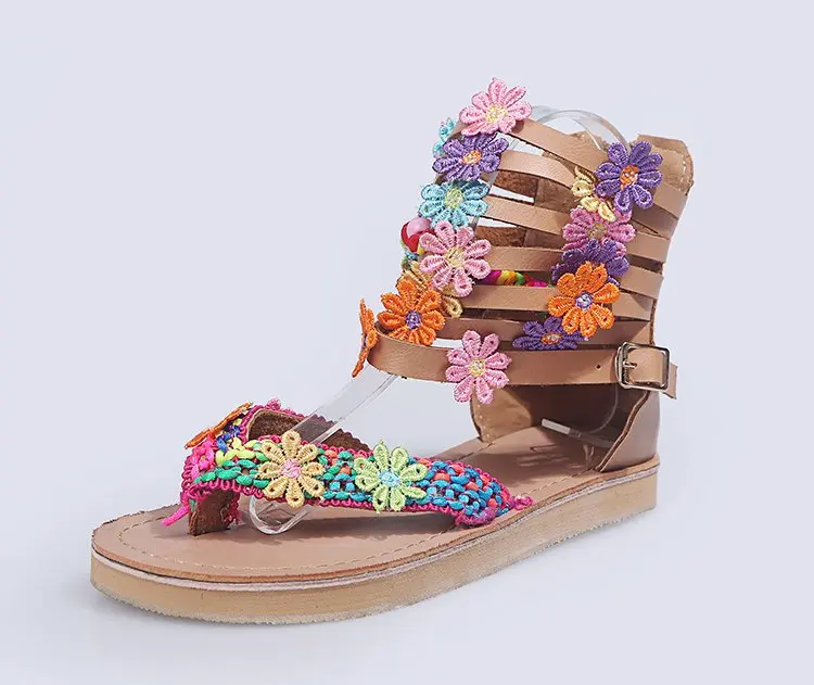 

2019 shoes handmade flower toe ladies sandals