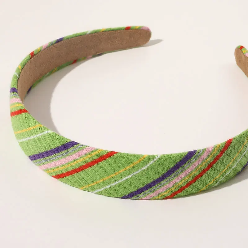 

Free Shipping Colorful Rainbow Stripes Headband European and American Headwear Headband Wide-Brimmed Elegant knitting Headband