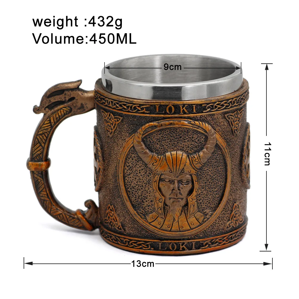 

Valkiri beer cup stainless steel mug creative resin coffee cup