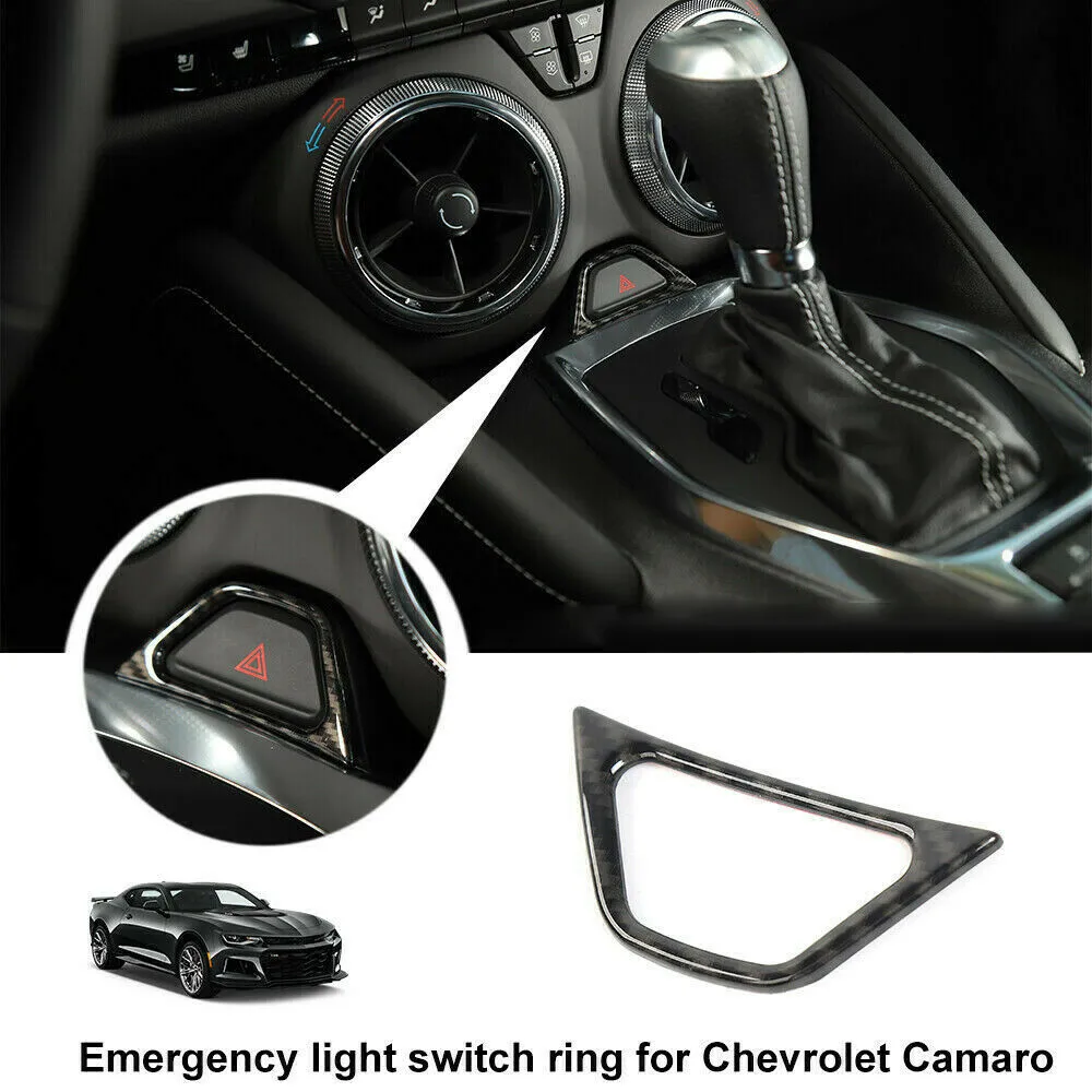 

Accessory Emergency Light Switch Cover Car Carbon Fiber Replacement Trim High Quality