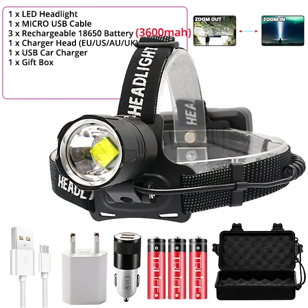 

TRLIFE налобный фонарь XHP199