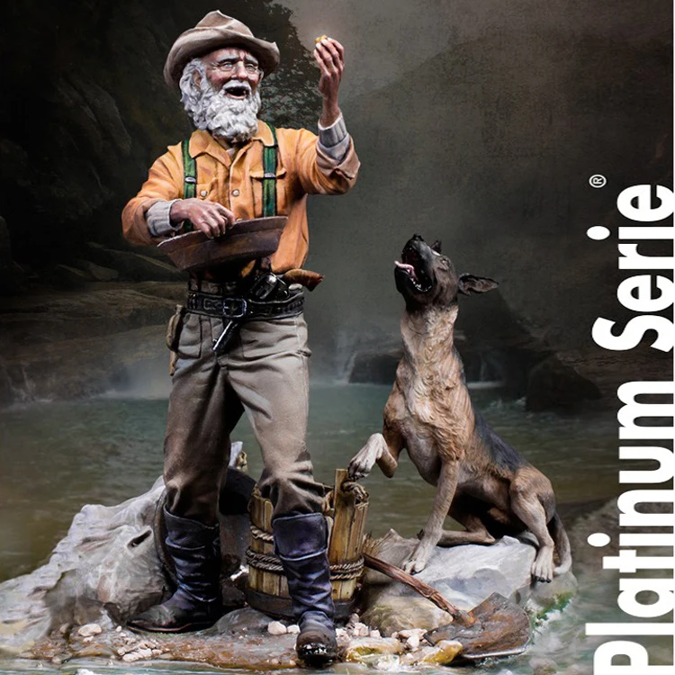 1/24 GOLD RUSH Калифорния 1849 включая основание фигурка модели из смолы GK несобранный и