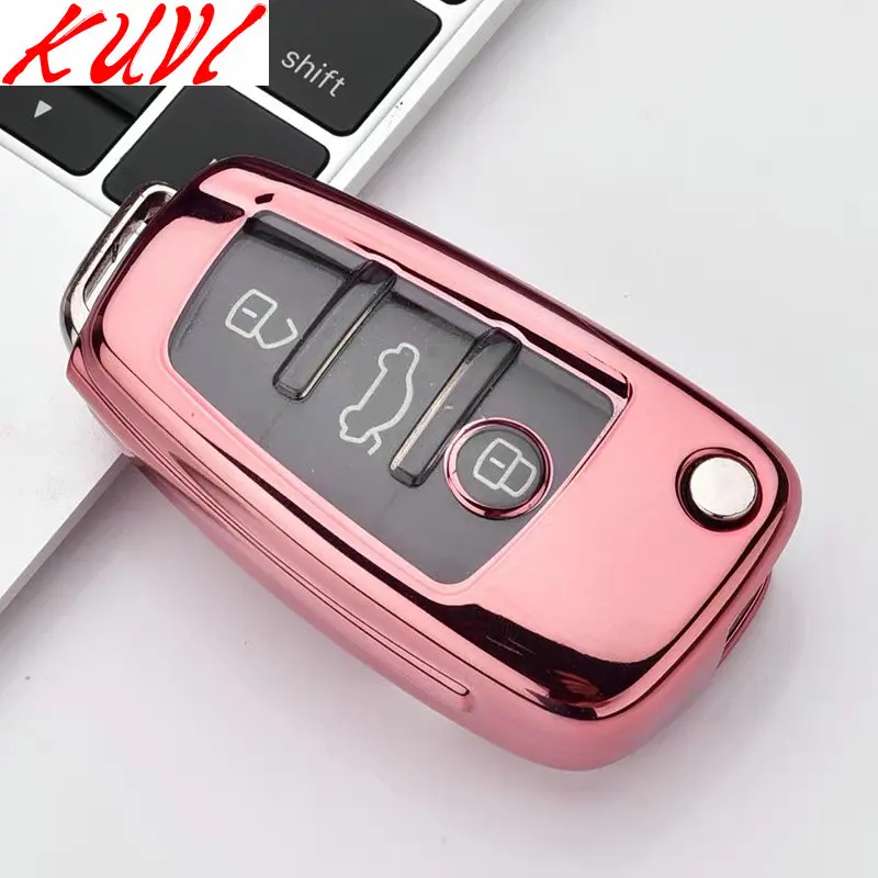 pink Автомобильный стильный мягкий ТПУ авто ключ полный защитный чехол для Audi C6 A7 A8 R8 A1 A3 A4 A5 Q7 A6 C5 автомобильный держатель оболочки автомобиля-Стайлинг - Название цвета: pink