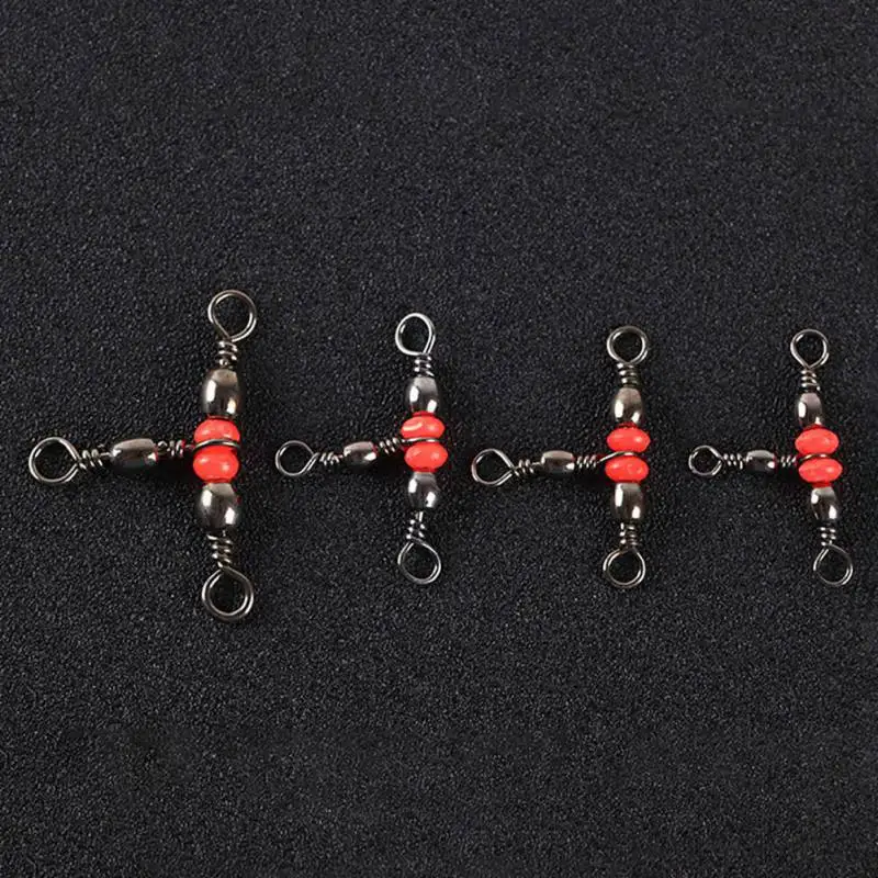 10/20/50 Pcs of Fishing Buckle 360Degree Beaded miniCarbon Steel Rotating Ring Fish Hook Bait line Connector Fishing Accessories
